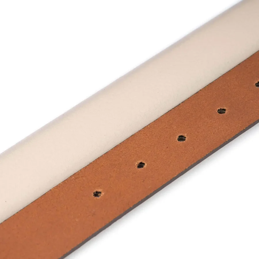 cream tan leather belt for jeans grain 3