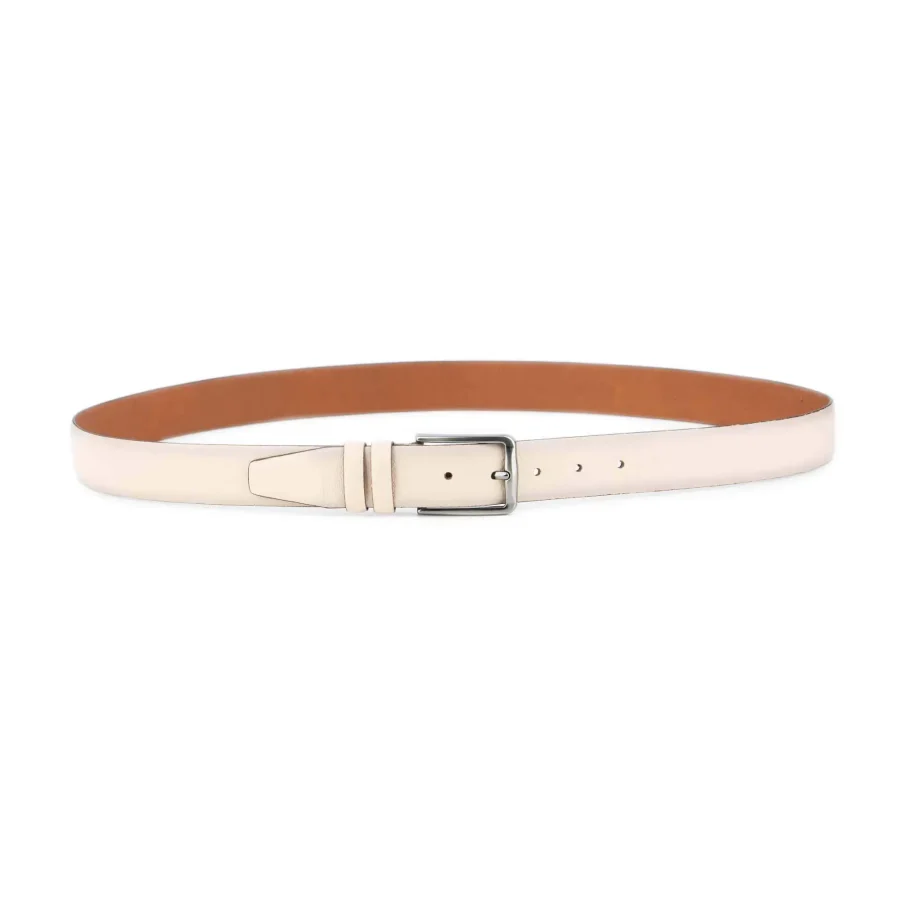 cream tan leather belt for jeans grain 4