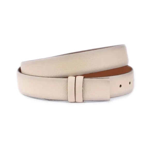 cream tan leather strap for belt replacement rare grained 1 CREAM 35 BUFF CUT KASV