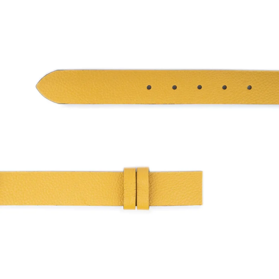 cyber yellow belt leather strap for buckles grained 2