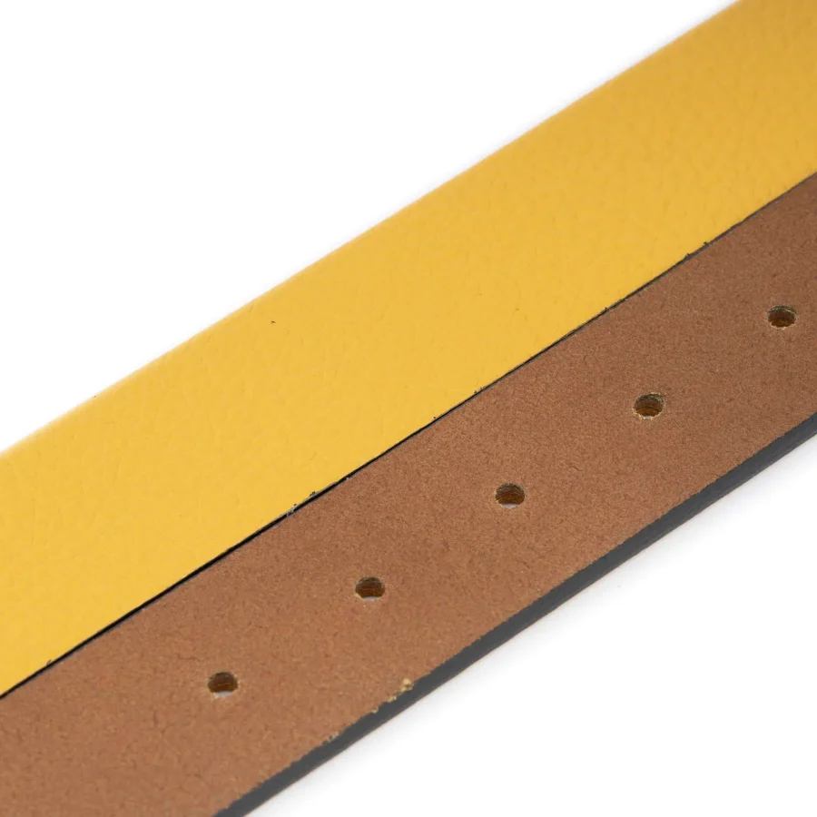 cyber yellow belt leather strap for buckles grained 3