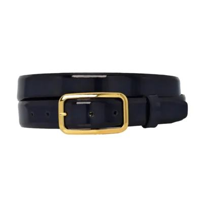 dark blue patent leather belt oval gold buckle 1 PATE DARBLUE 30 OVAGOL GODER