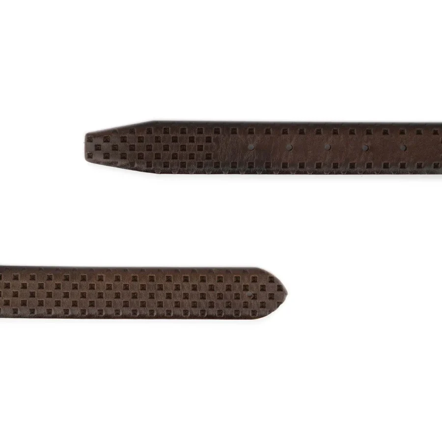 dark brown belt leather strap replacement laser cut squares 2