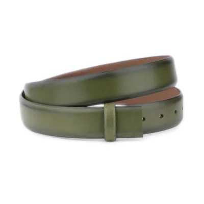 green belt leather strap replacement black tone edges 1 GREEN 35 BLAEDG CUT KASV