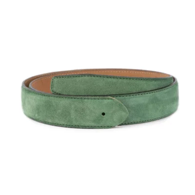 green suede mens belt strap for buckle replacement leather 1 GREEN 35 SUED HOL KASV