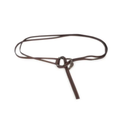 ladies tie leather belt western buckle dark brown full grain 1 TIEWEST 30 15 BROWNDR TR