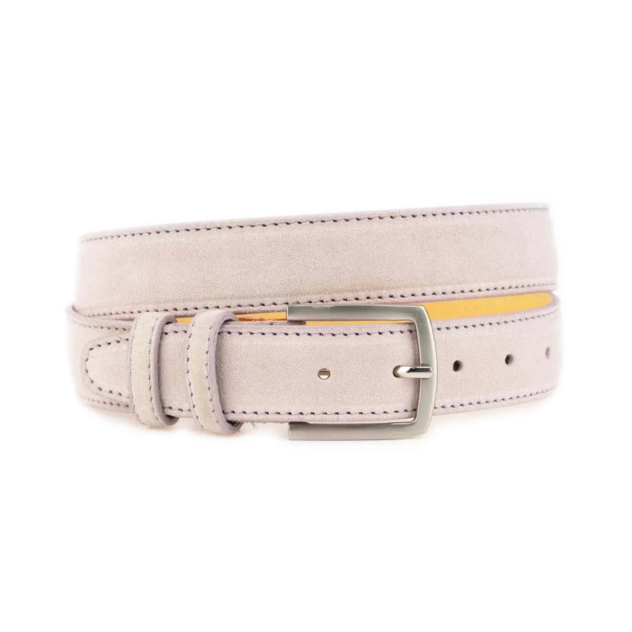 light lilac suede belt italian leather 1 LAVORAZ 35 LILAC SUED