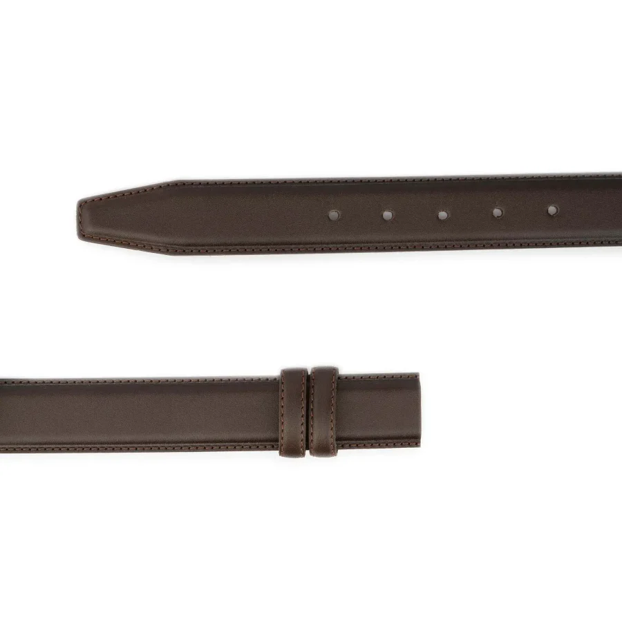 mens belt strap dark brown leather smooth 2