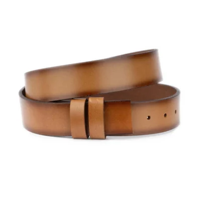 mens belt strap for buckle light brown leather 1 SMOO 40 BROW CUTKASV
