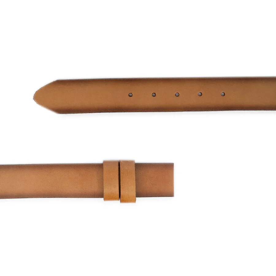 mens belt strap for buckle light brown leather 2