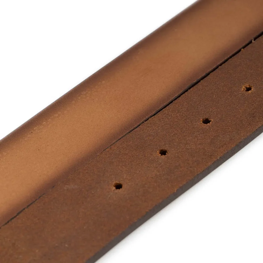 mens belt strap for buckle light brown leather 3