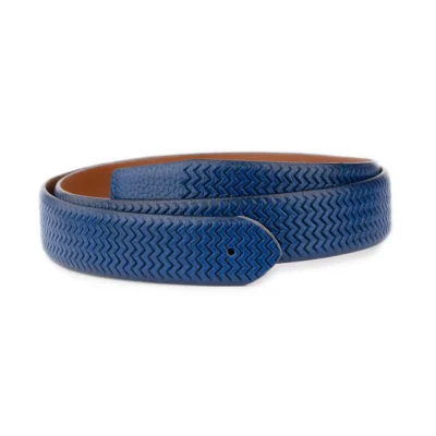 mens belt strap replacement blue weave leather laser cut texture 1 WEAV 35 BLUE HOLKASV