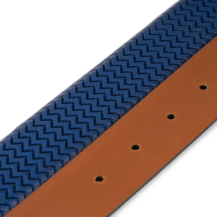 mens belt strap replacement blue weave leather laser cut texture 3