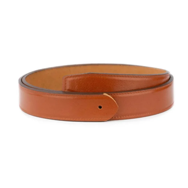 mens belt strap replacement cognac buffalo leather 3 0 cm 1 COGN 30 STIT HOL DEREN