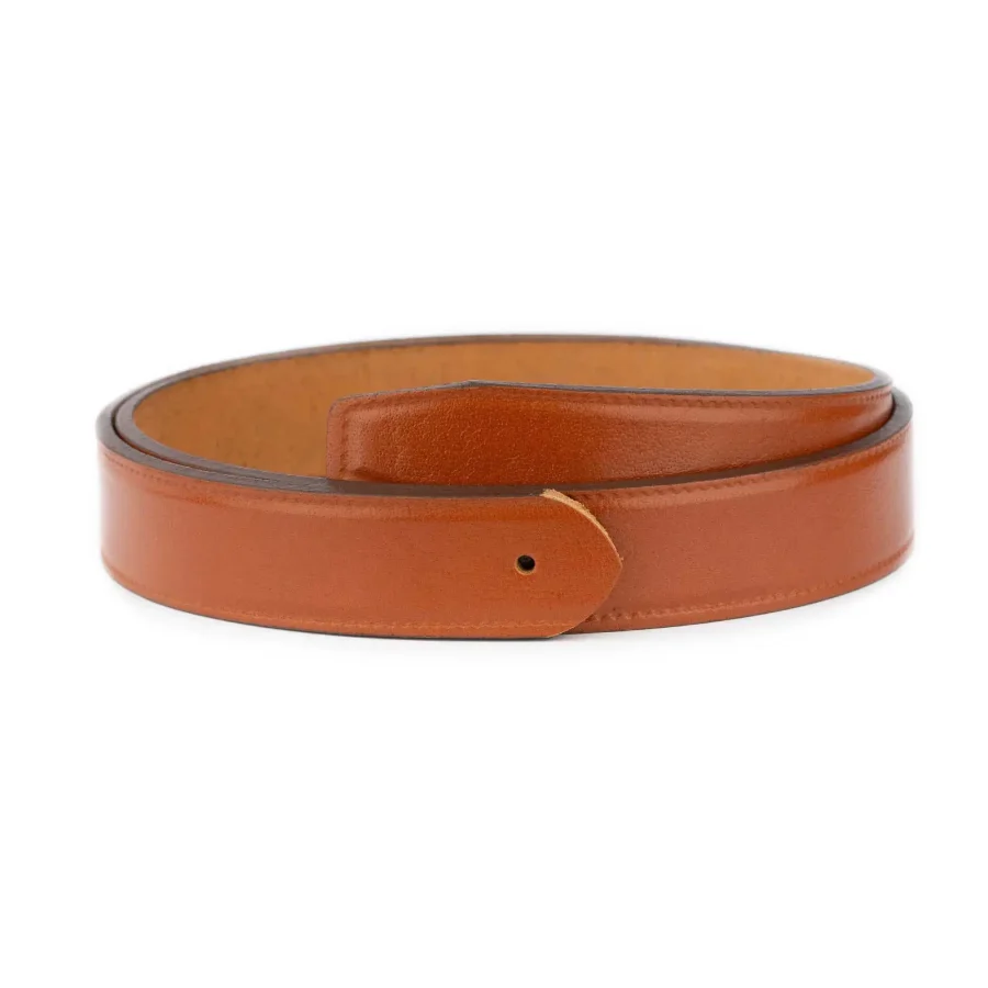 mens belt strap replacement cognac buffalo leather 3 0 cm 1 COGN 30 STIT HOL DEREN