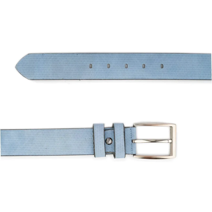 mens golf belt light blue vegan leather 3