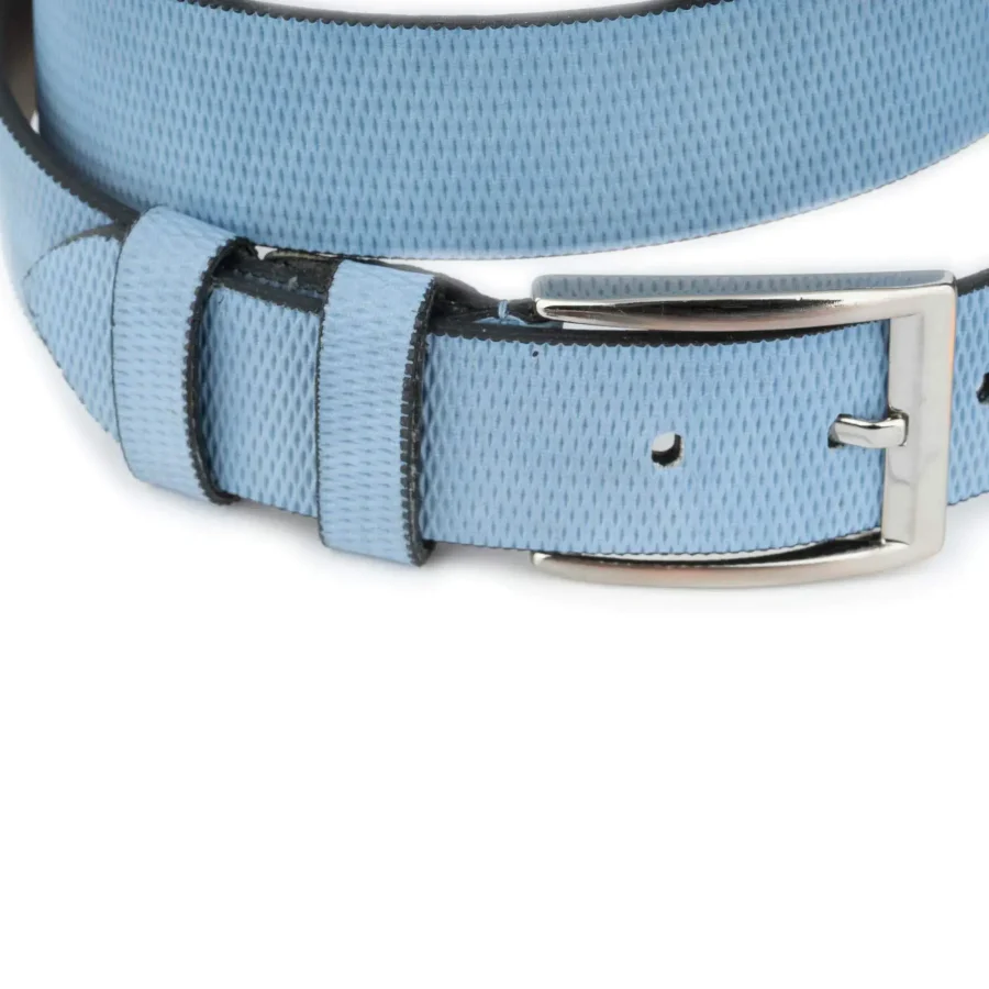 mens golf belt light blue vegan leather 5