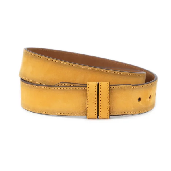 nubuck leather belt strap mustard yellow 1 MUSTY 40 NUBU CUT KASV