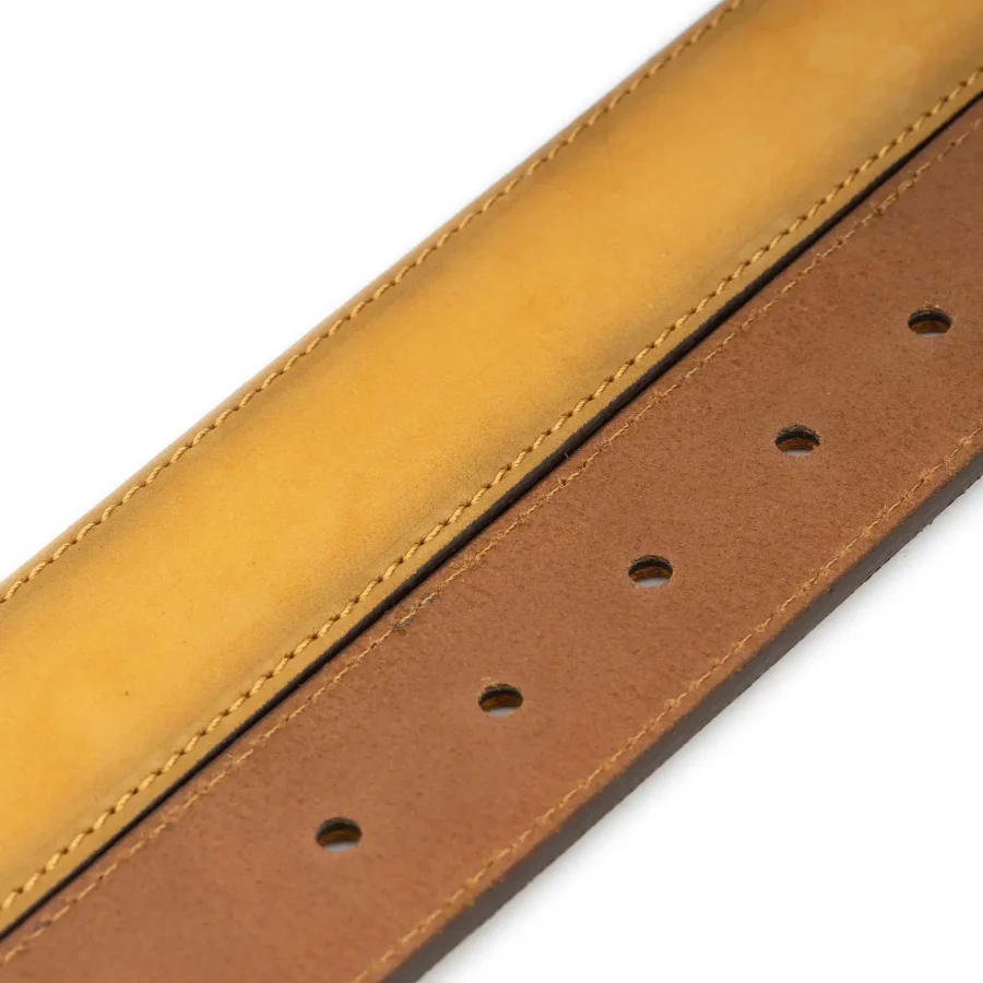 nubuck leather belt strap mustard yellow 3