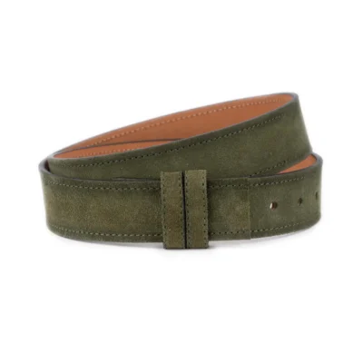 olive green suede belt strap replacement for buckles 1 OLIVE SUED 40 CUT TL