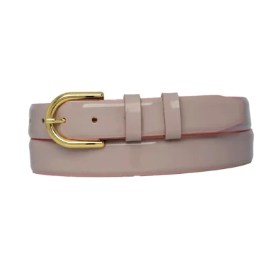 powder pink patent leather belt gold rounded buckle 1 PATE PWPINK 30 ROUGOL GODER
