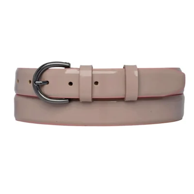 powder pink patent leather belt gunmetal rounded buckle 1 PATE PWPINK 30 ROUSIL GODER