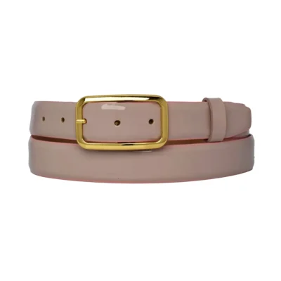 powder pink patent leather belt oval gold buckle 1 PATE PWPINK 30 OVAGOL GODER