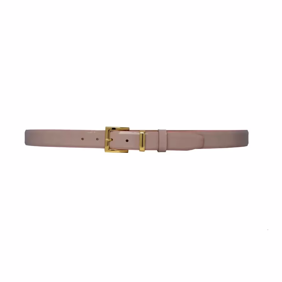 powder pink patent leather belt square gold buckle 3