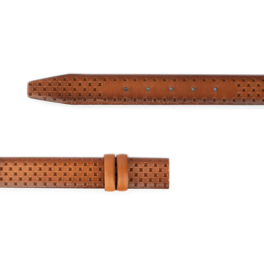 replacement belt strap brown leather square laser cut texture 2