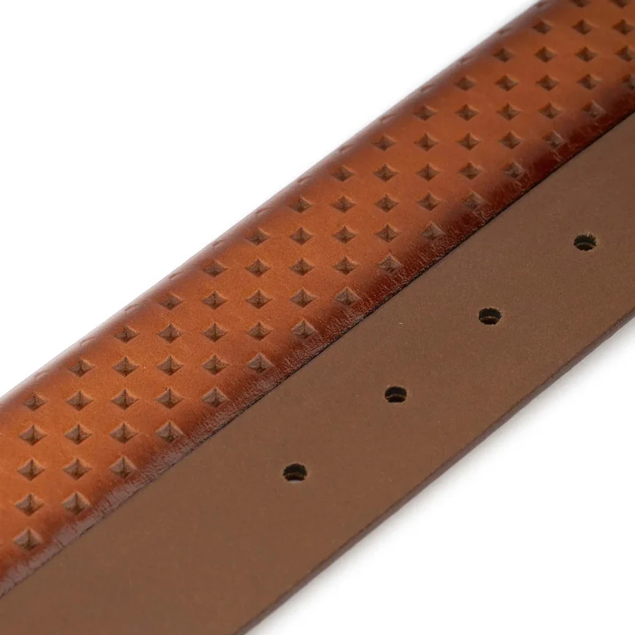 replacement belt strap brown leather square laser cut texture 3