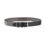 Buy Studded Leather Belt With Silver Spikes Thick Wide