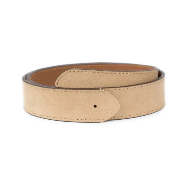 tan belt strap for buckles leather nubuck 1 TAN 40 NUBU HOL KASV