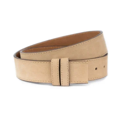 tan mens belt strap replacement nubuck leather 1 TAN 40 NUBU CUT KASV