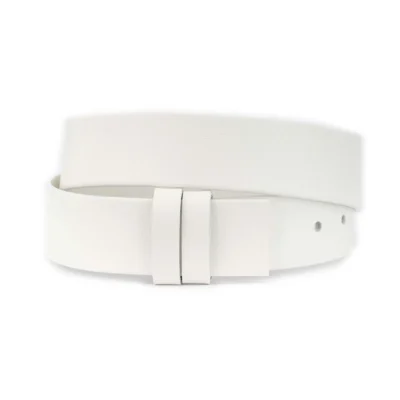 white belt strap replacement thick buffalo leather 38 mm 1 WHITE 38 BUFF CUT LIVIZ