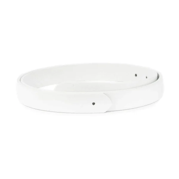 white belt straps buffalo leather 1 inch replacement 1 BUFF 25 LIVIZ WHITE HOLE STR