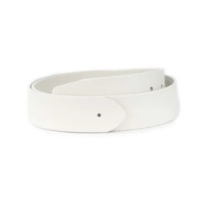 white mens belt strap replacement buffalo leather 38 mm 1 WHITE 38 BUFF HOL LIVIZ