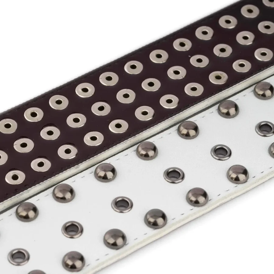 Buy White Studded Belt Rounded Head Gunmetal Rivets ...
