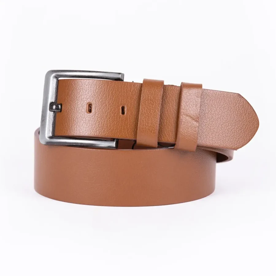 Men’s Brown Buffalo Leather Belt With Silver Buckle 2