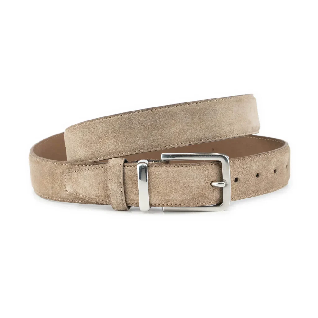 Vintage Taupe Leather Belt With Metal Clasp Vintage Taupe Leather Belt With Metal Clasp | eBay main image 3