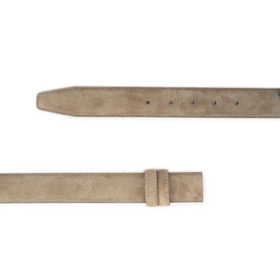 taupe suede replacement belt strap for clasp buckles 2
