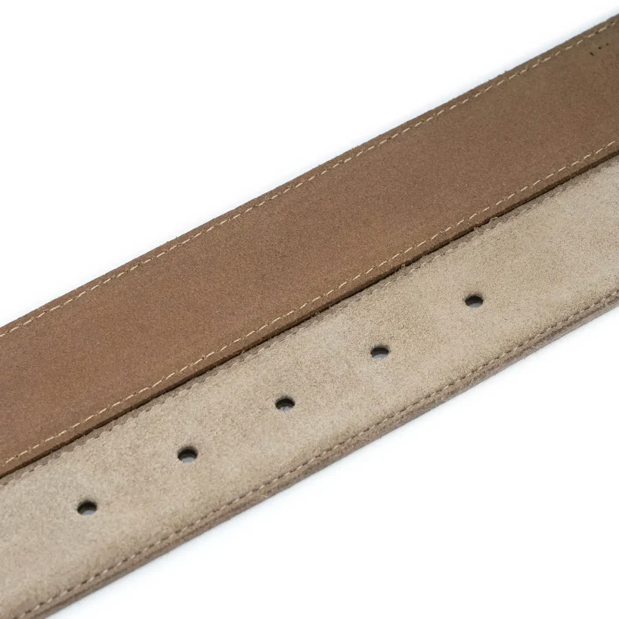 taupe suede replacement belt strap for clasp buckles 3