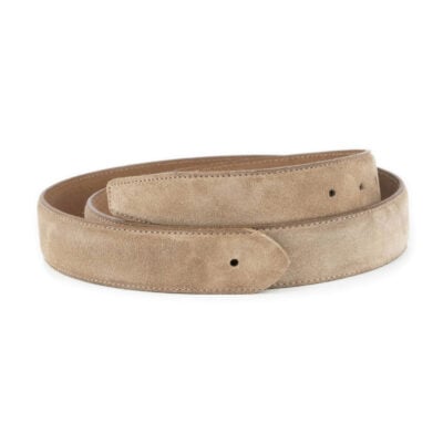 taupe suede replacement belt strap with premade hole 1