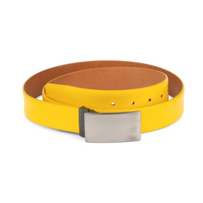 Yellow Belt Men Real Leather 3 5 cm 1