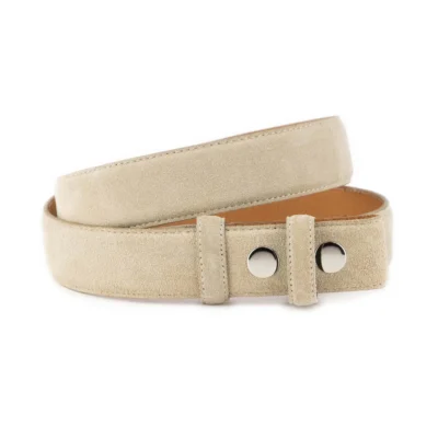 beige suede snap belt strap for custom buckles 1