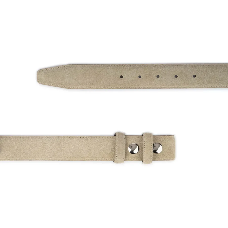 beige suede snap belt strap for custom buckles 2