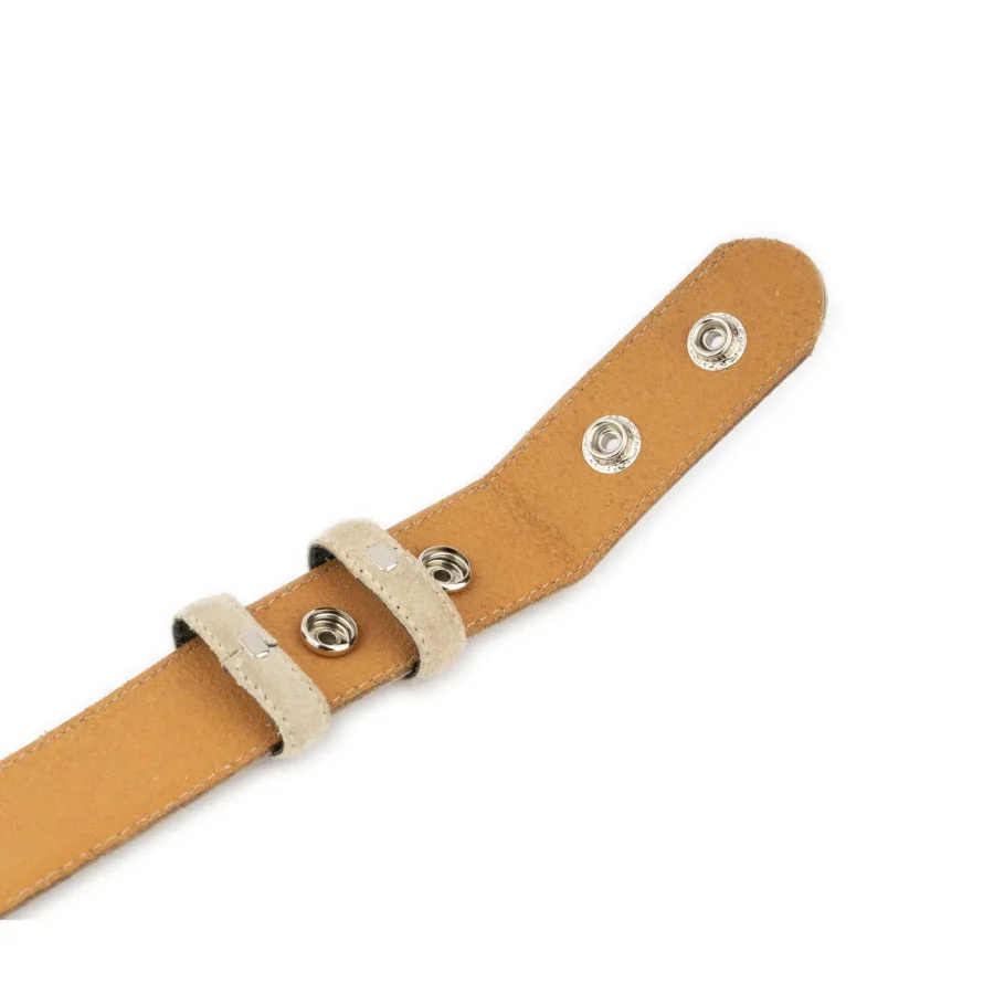beige suede snap belt strap for custom buckles 3