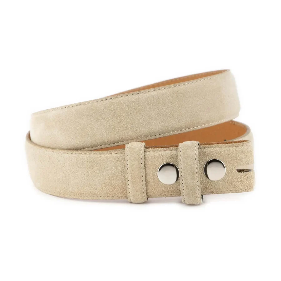 beige suede snap belt strap for custom buckles 4