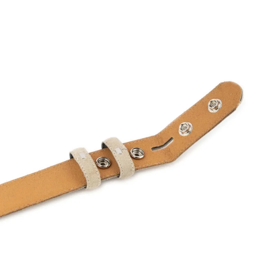 beige suede snap belt strap for custom buckles 6