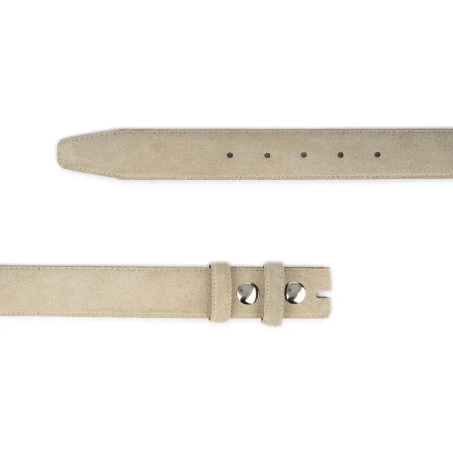 beige suede snap belt strap for custom buckles 7