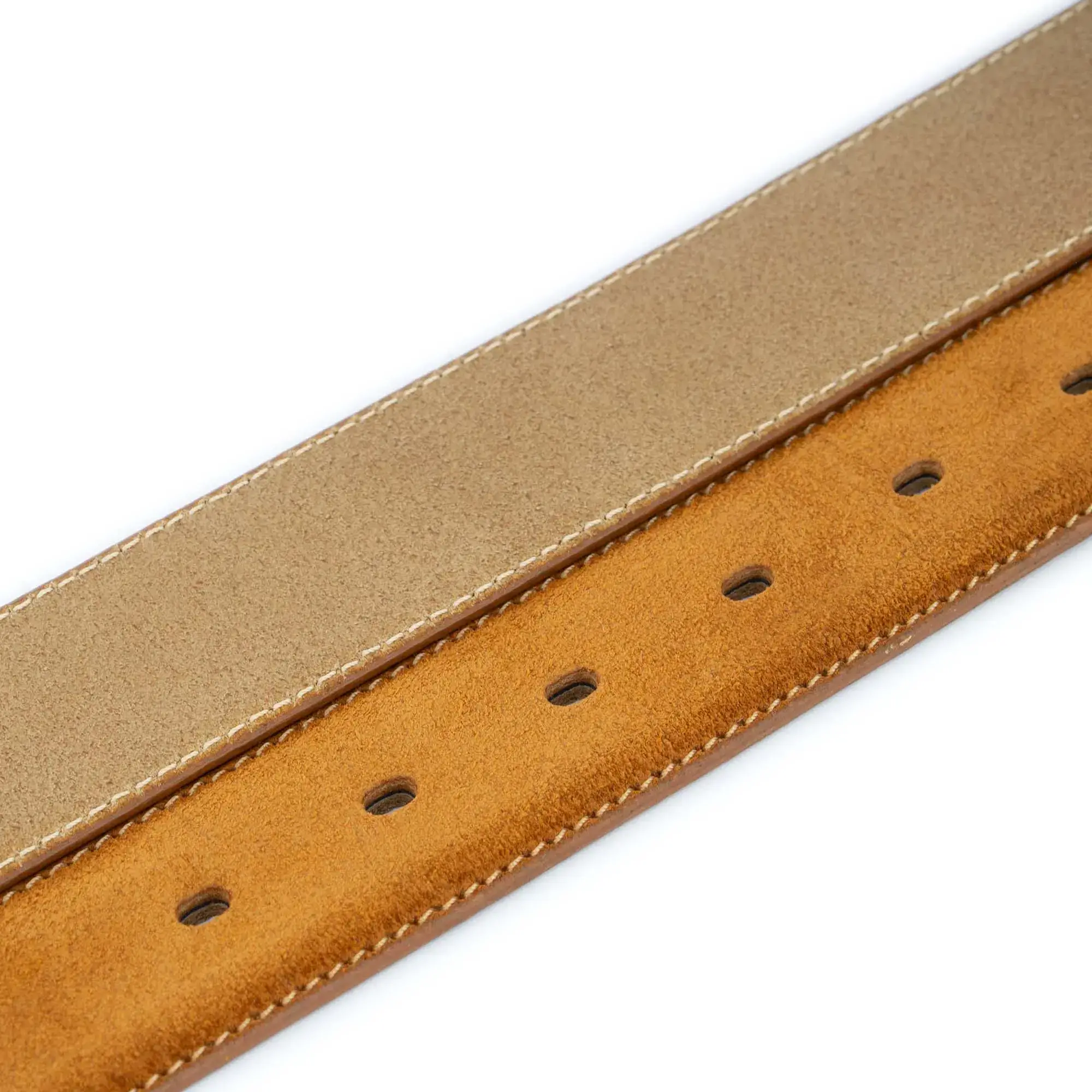 camel suede belt with gold buckle 4
